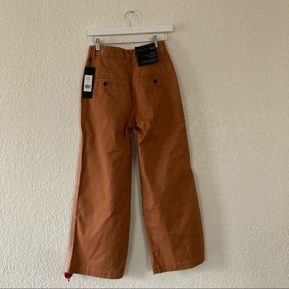 NWT Veronica Beard Jeans Ryder Wide Leg Crop in Terracotta Fall, size 24 - Picture 7 of 10
